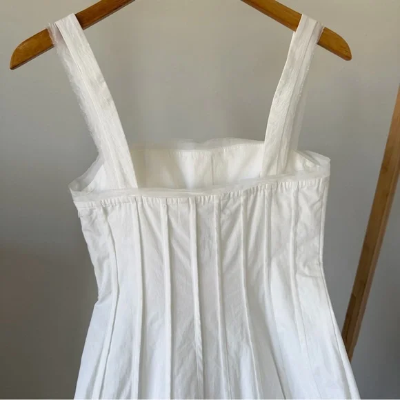 NWT Zara Poplin Corset Seamed Maxi Dress in White - S - Picture 7 of 8